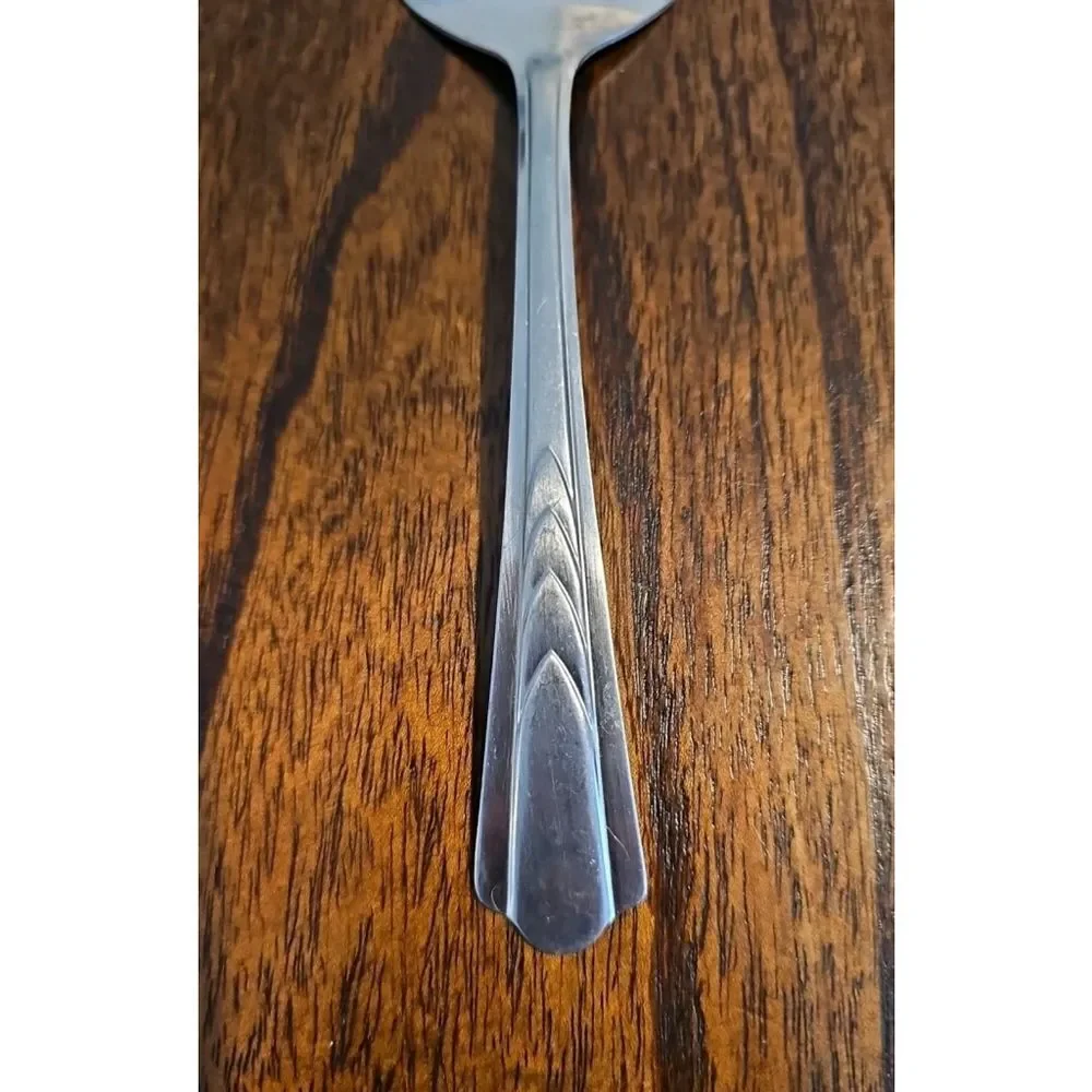 PIERCED PASTRY or CAKE SERVER! VTG EKCO stainless: EKS7 Geometric Floral pattern